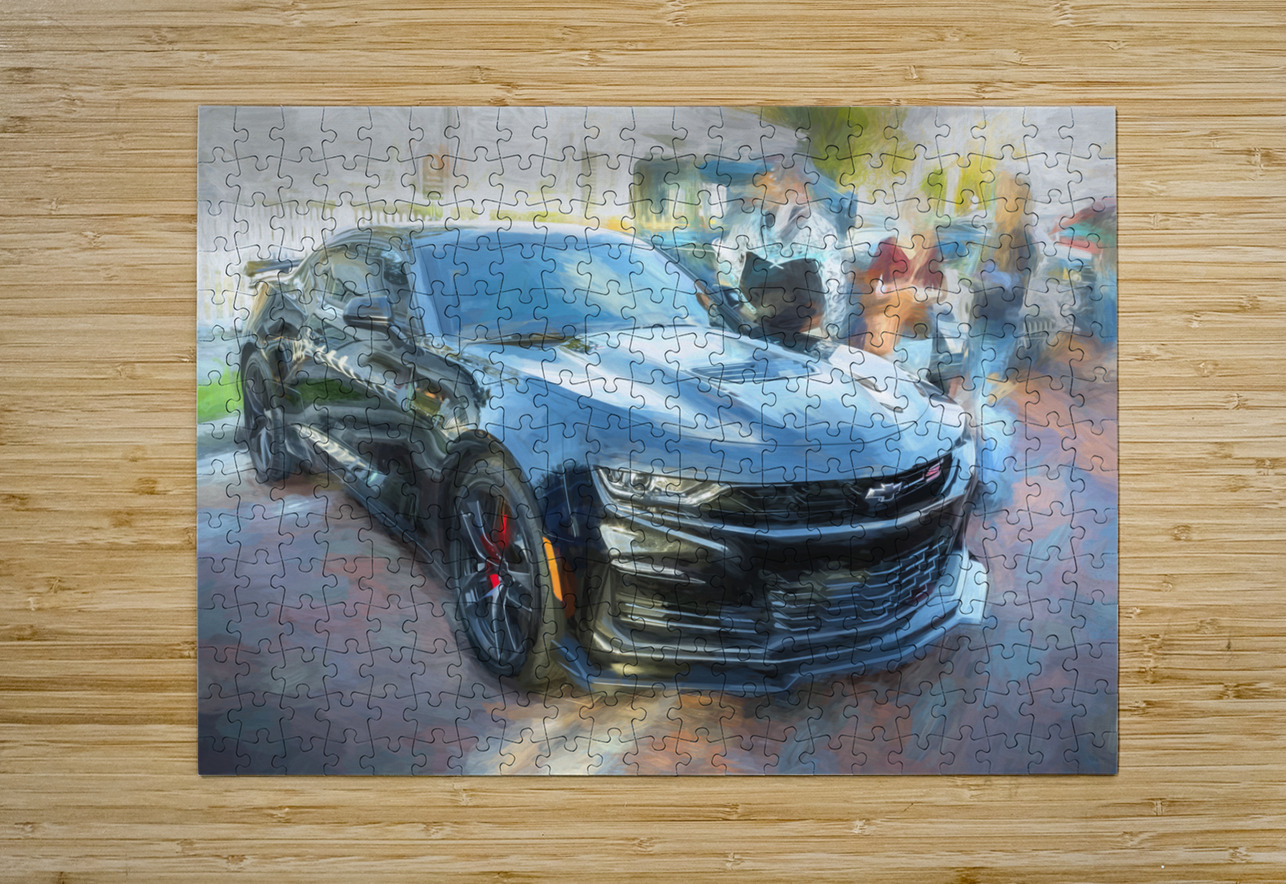 2019 Black Chevrolet Camaro LT1 SS X 4 Rich Franco Puzzle printing