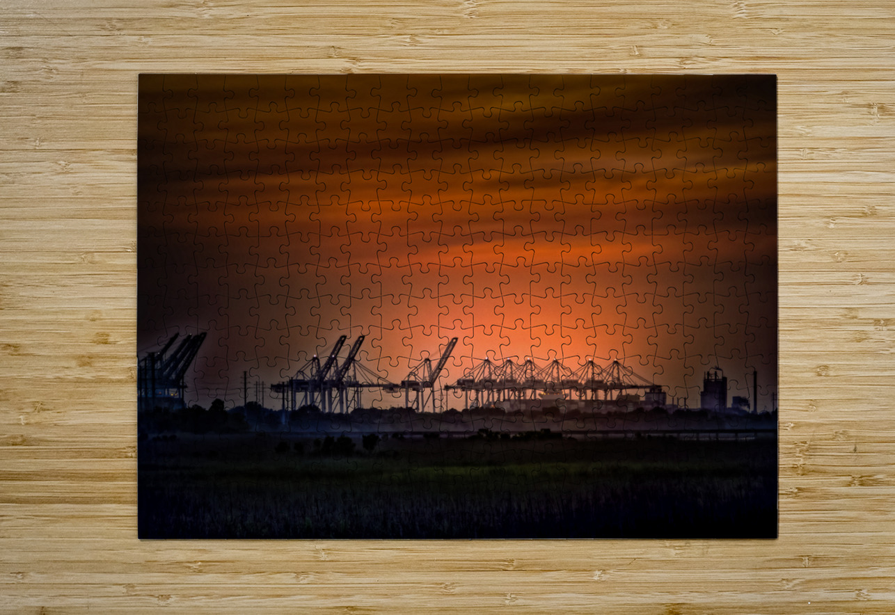 Savannah Shipyard at Sunset Norma Brandsberg Photography Puzzle printing