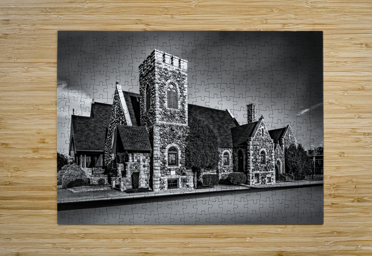St. Johns Episcopal Church Grayscale Shelia Hunt Photography Puzzle printing