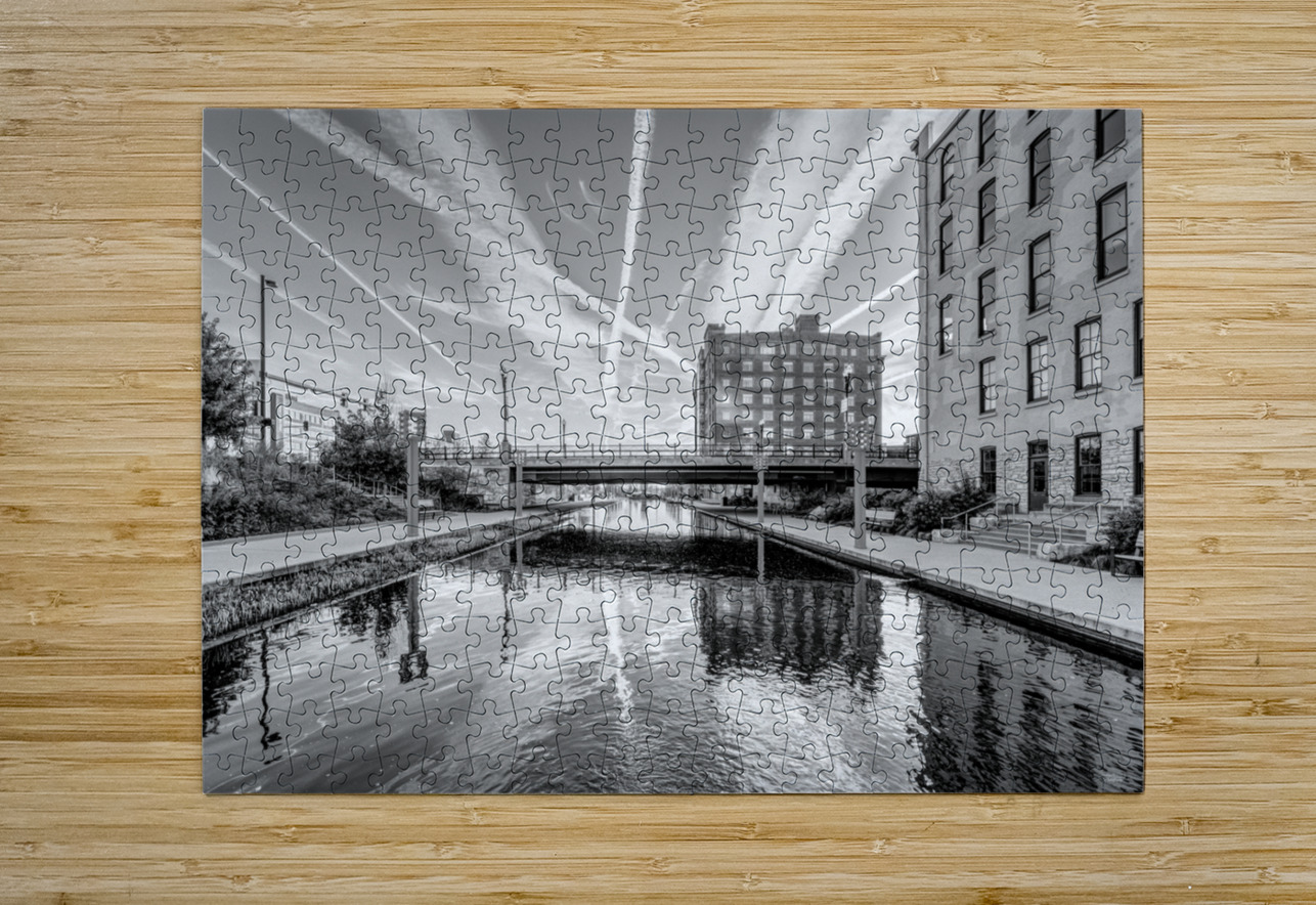 Gene Leahy Mall Lake Morning Grayscale Jennifer White Puzzle printing
