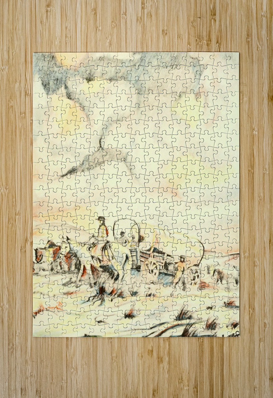 1930s western art Row One Brand Puzzle printing