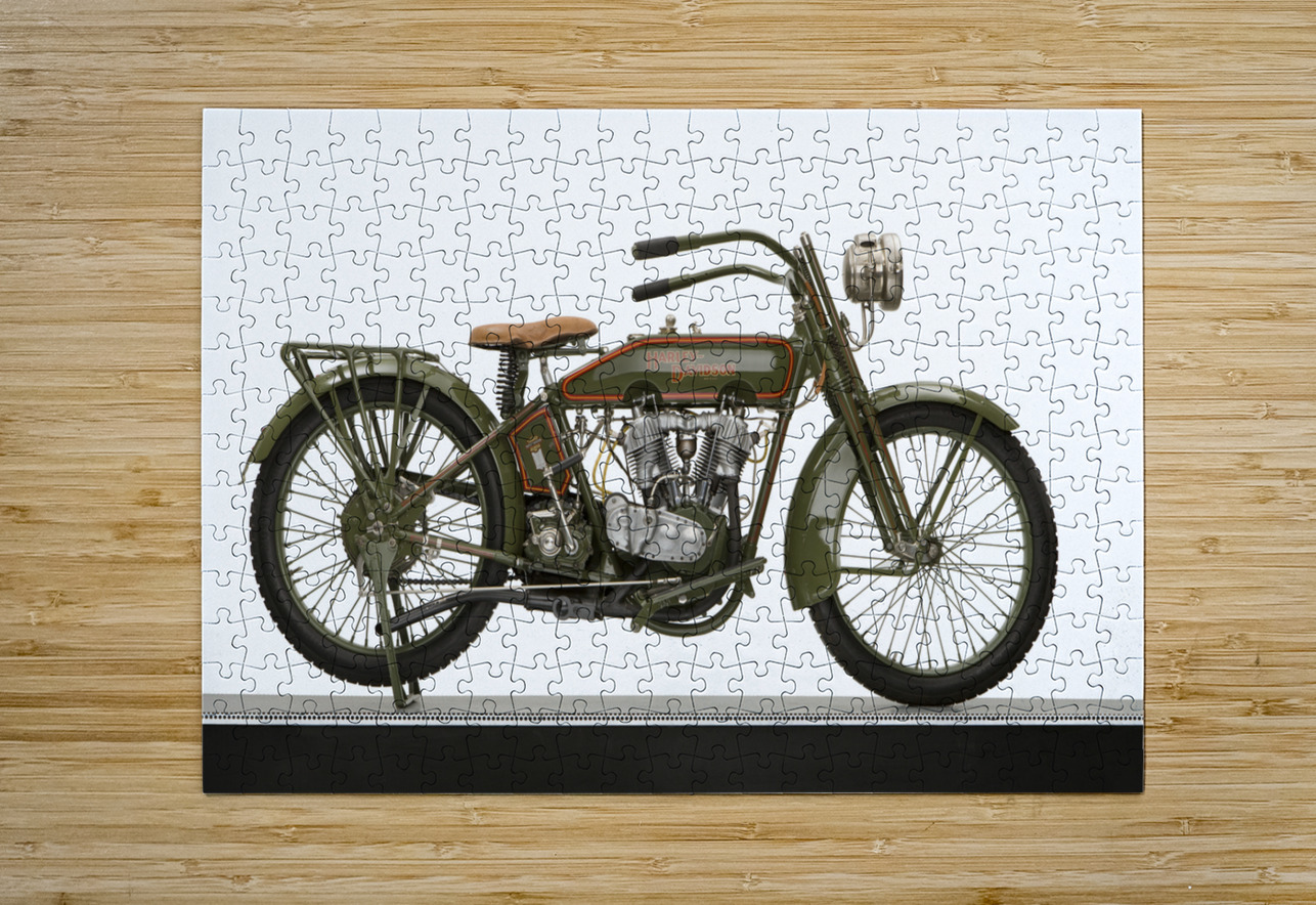 1919 Harley Davidson motorcycle on display 170409 Panoramic Images Puzzle printing