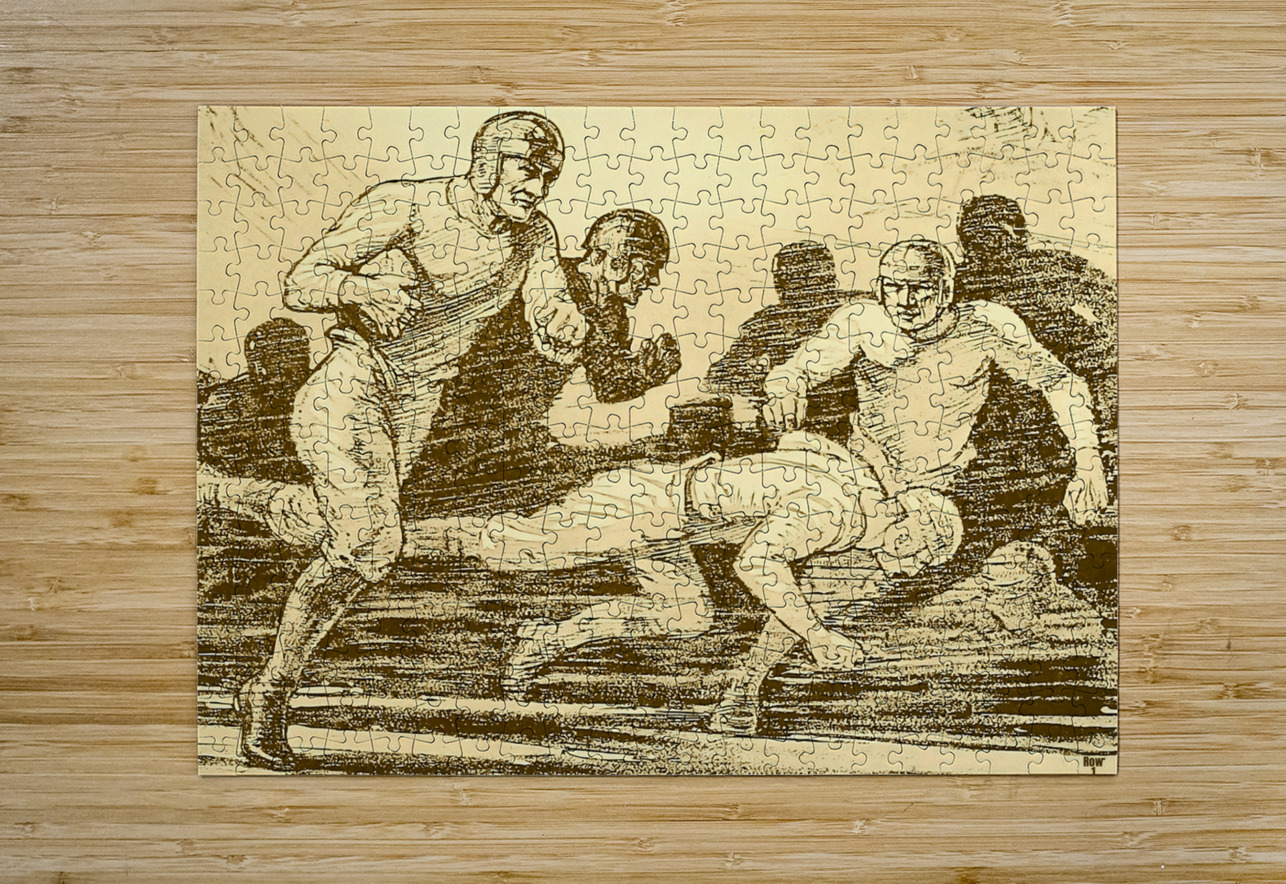 1920s football art vintage gridiron Row One Brand Puzzle printing