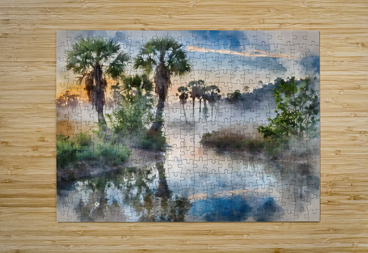 Bayou Sunrise Reflections Pabodie Art Puzzle printing