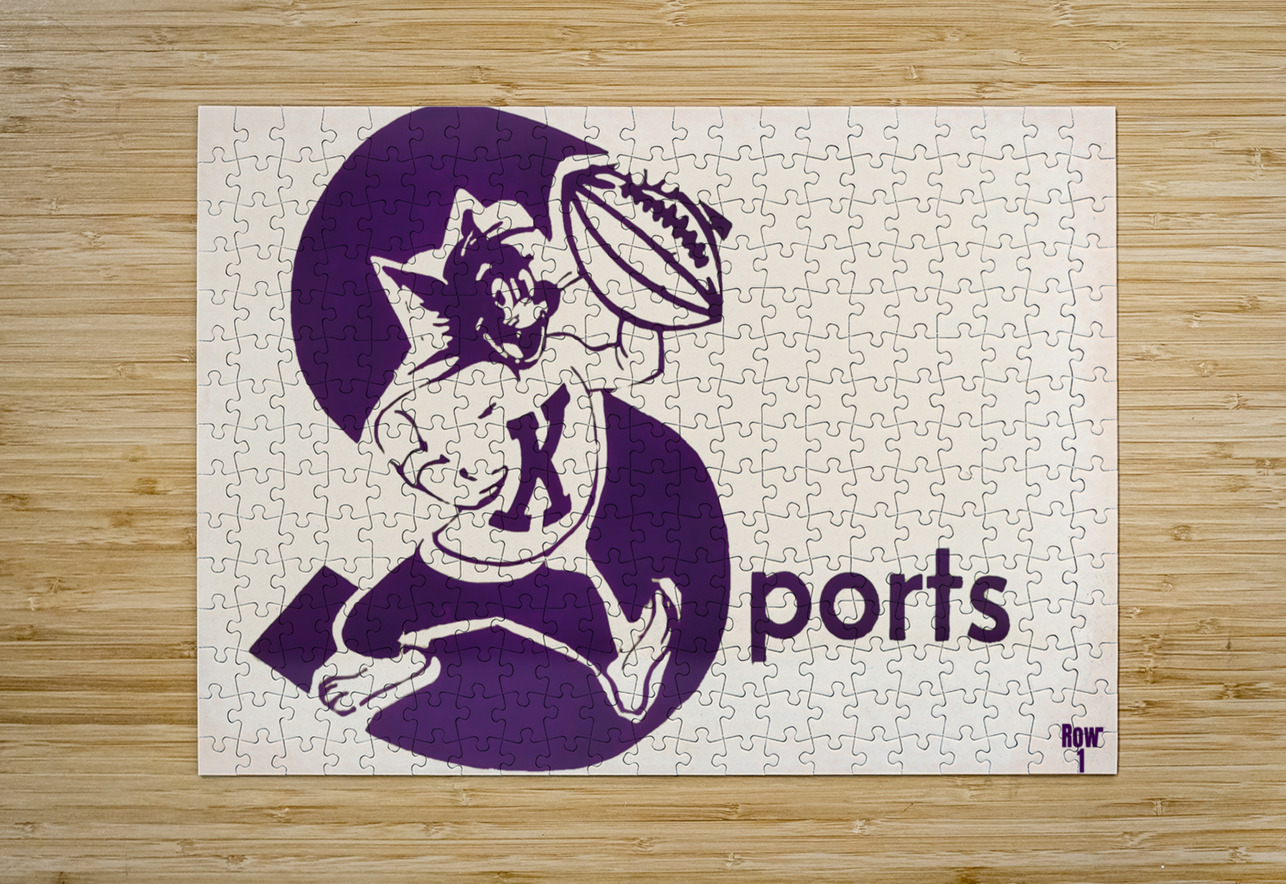 1960s kansas state wildcat art Row One Brand Puzzle printing