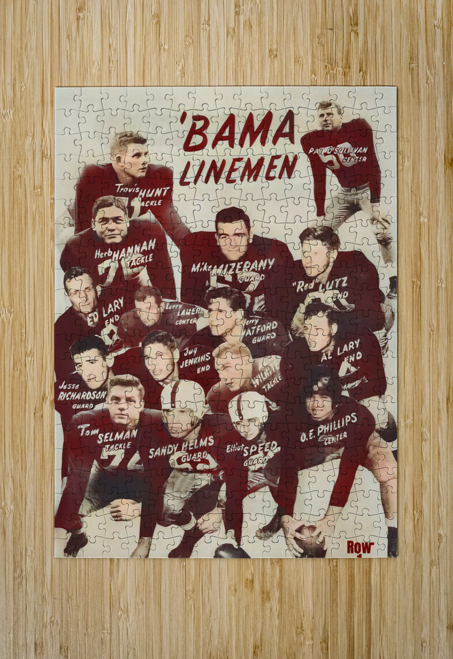 1950 Alabama Linemen Row One Brand Puzzle printing