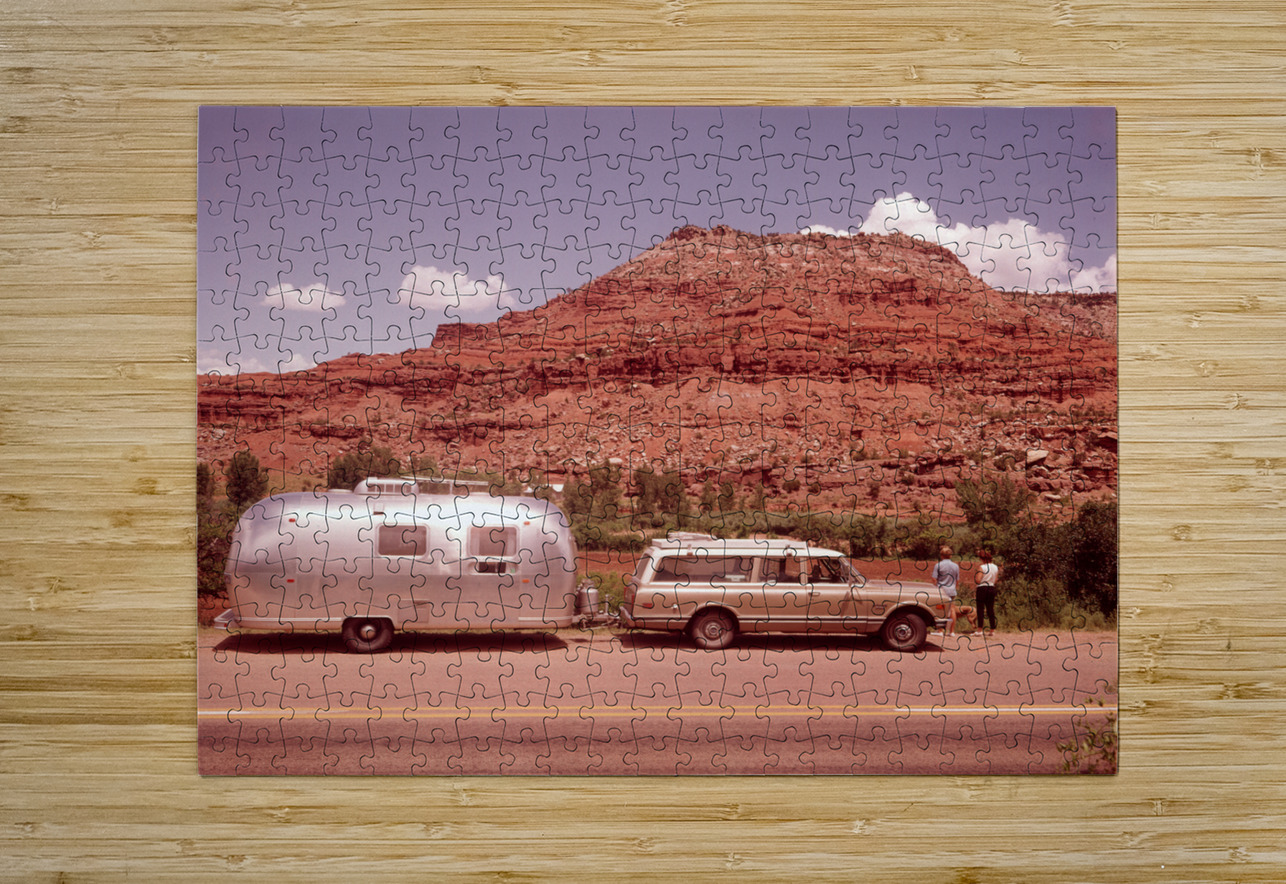 1970s TOURISTS LOOKING AT MESA FORMATION N MEX HWY 185099 Panoramic Images Puzzle printing