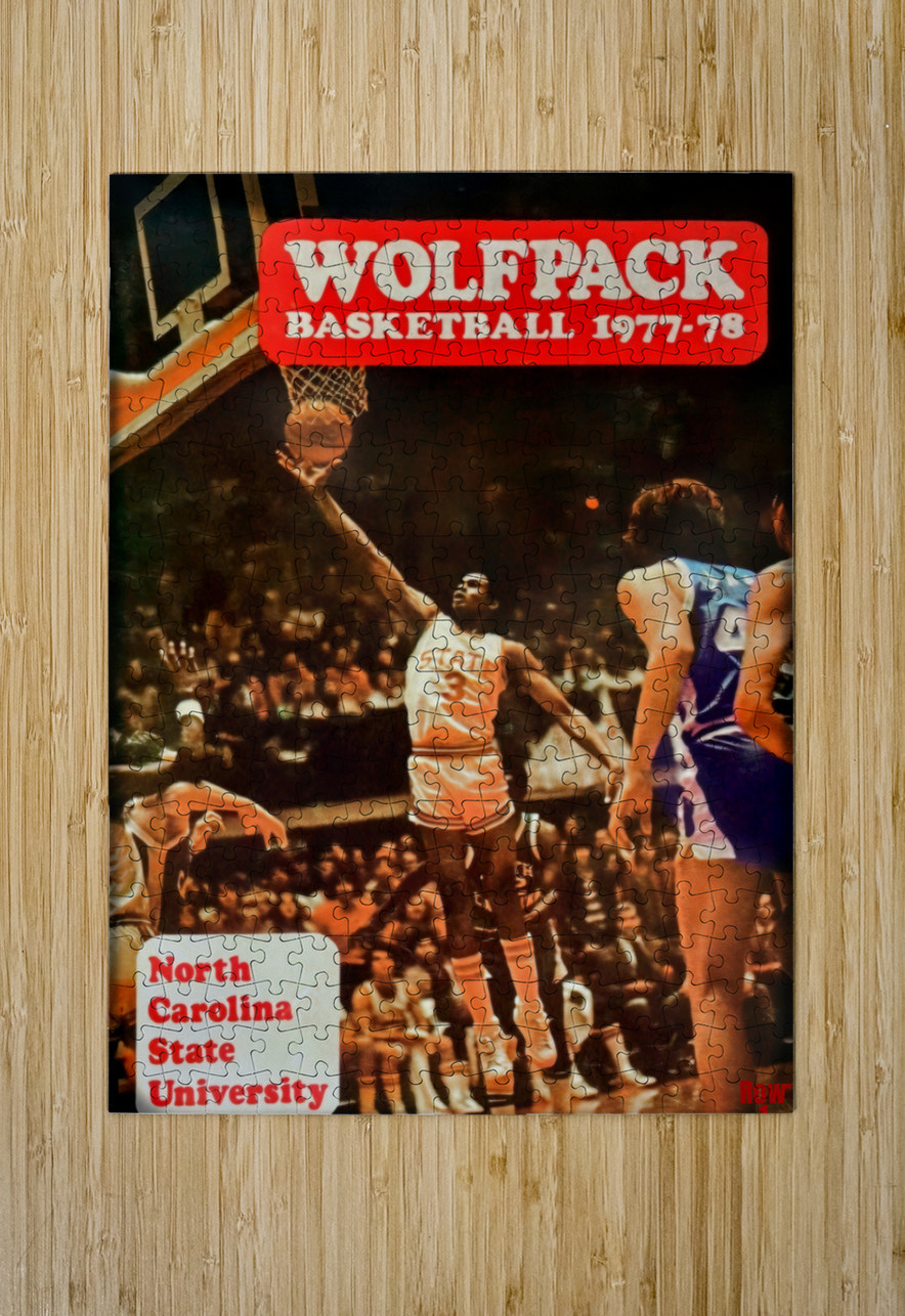 1977 NC State Basketball Throwback Art Row One Brand Puzzle printing