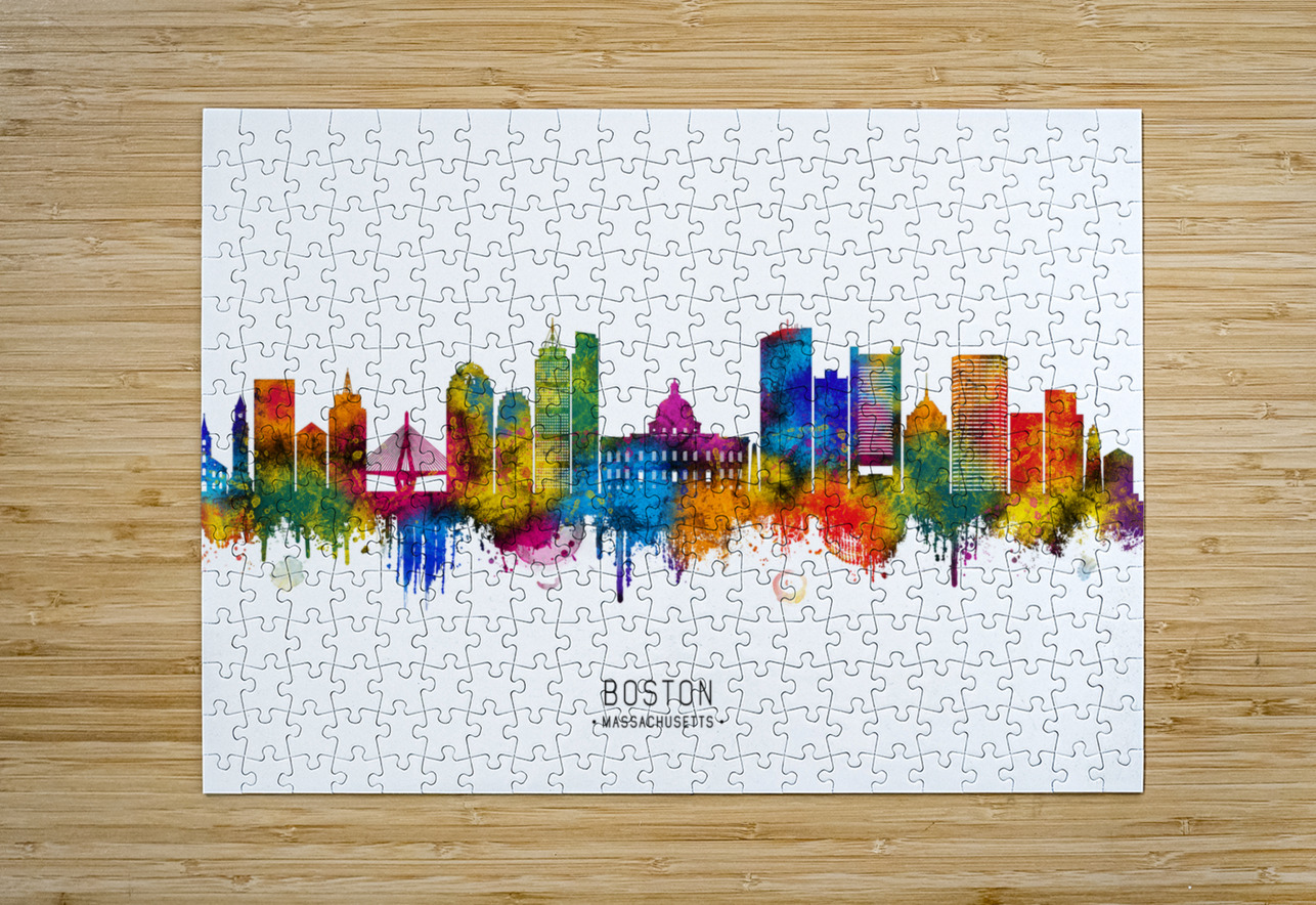 Boston Massachusetts Skyline Towseef Dar Puzzle printing