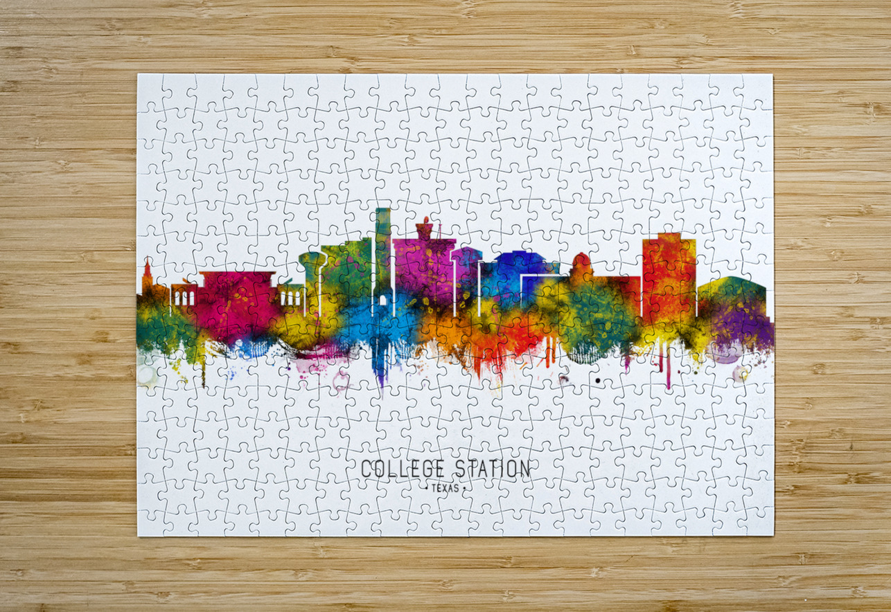 College Station Texas Skyline Towseef Dar Puzzle printing