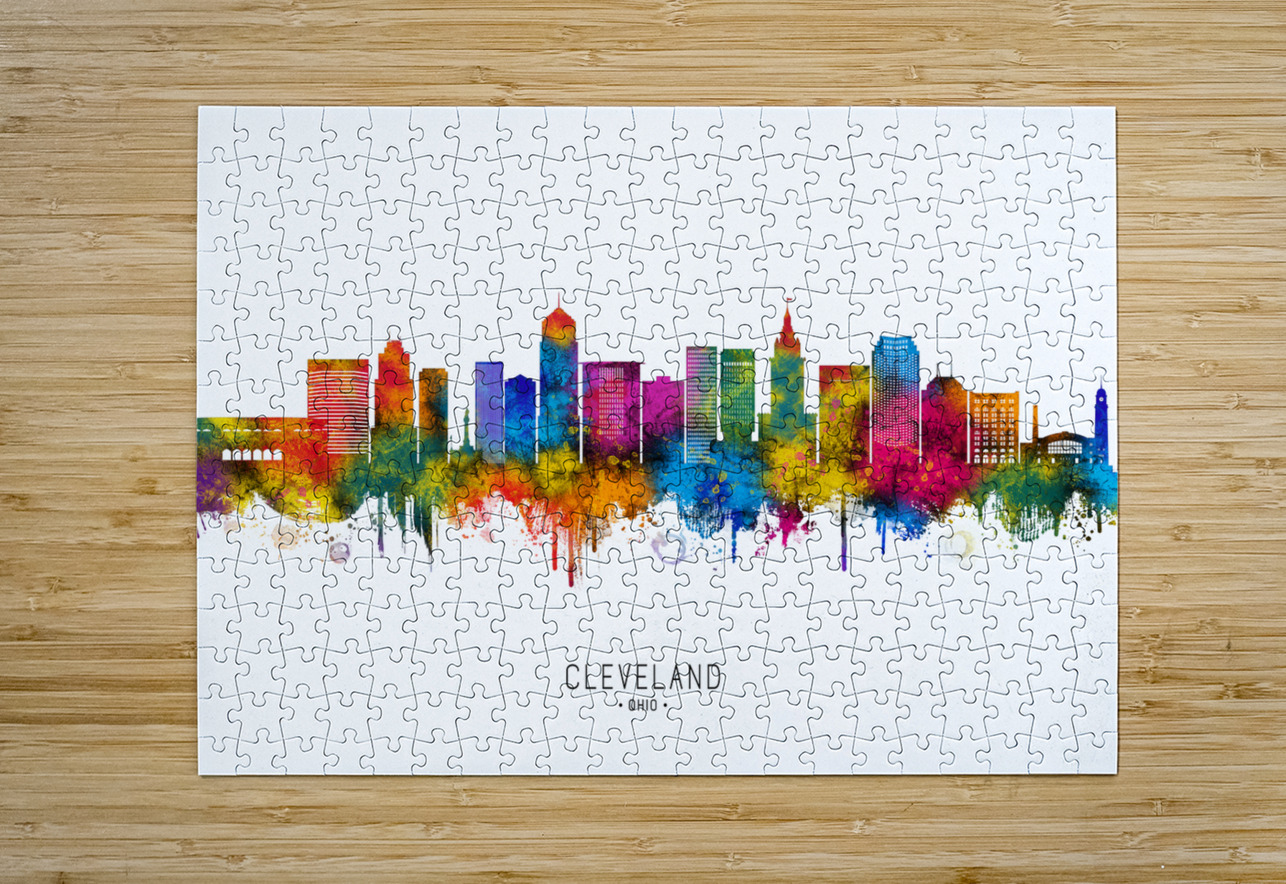 Cleveland Ohio Skyline Towseef Dar Puzzle printing
