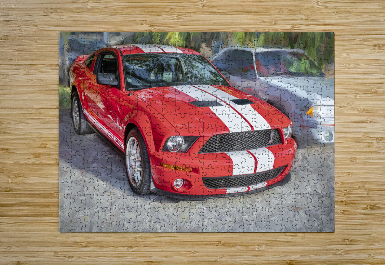 2007 Red Ford Shelby Mustang GT500 X 4 Rich Franco Puzzle printing