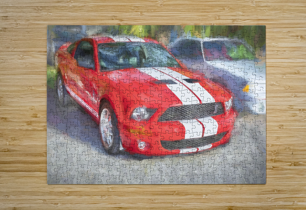 2007 Red Ford Shelby Mustang GT500 X 5 Rich Franco Puzzle printing
