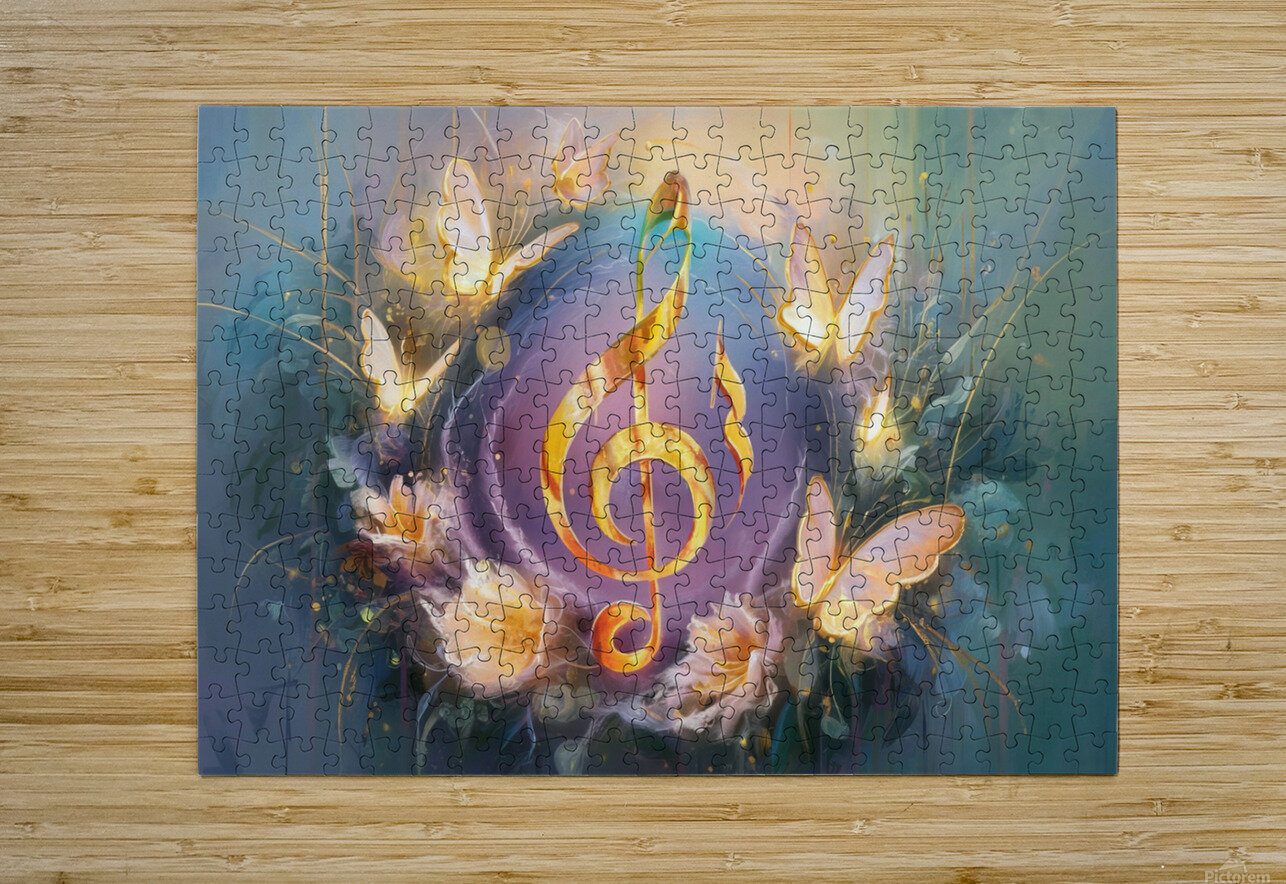 abstract oil painting that captures the essence of guitar music hesh4 Puzzle printing