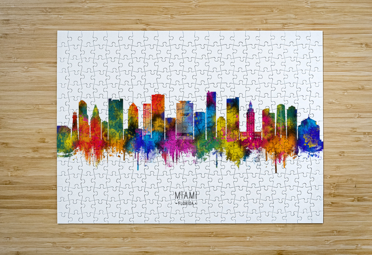 Miami Florida Skyline Towseef Dar Puzzle printing