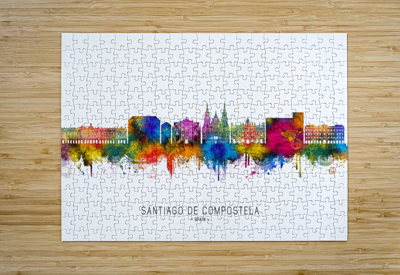 Santiago de Compostela Spain Skyline Towseef Dar Puzzle printing