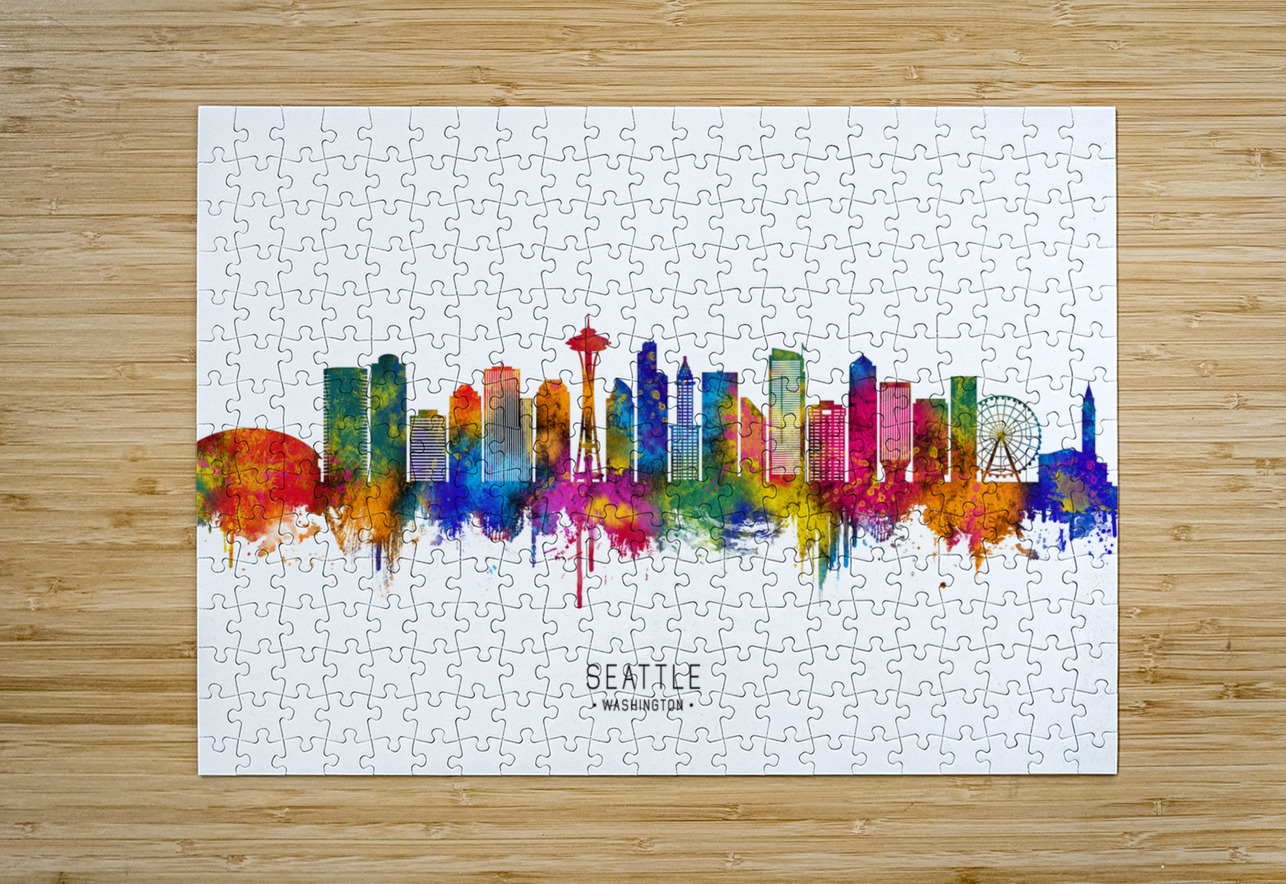Seattle Washington Skyline Towseef Dar Puzzle printing
