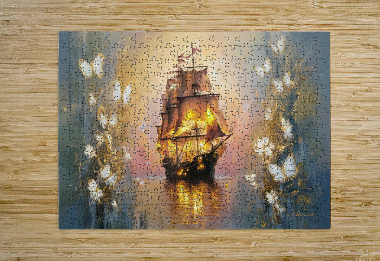 abstract oil painting that captures the essence of flowers  17 hesh4 Puzzle printing