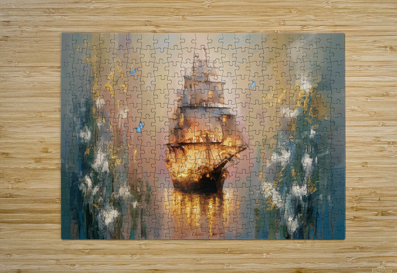 abstract oil painting that captures the essence of flowers  23 hesh4 Puzzle printing