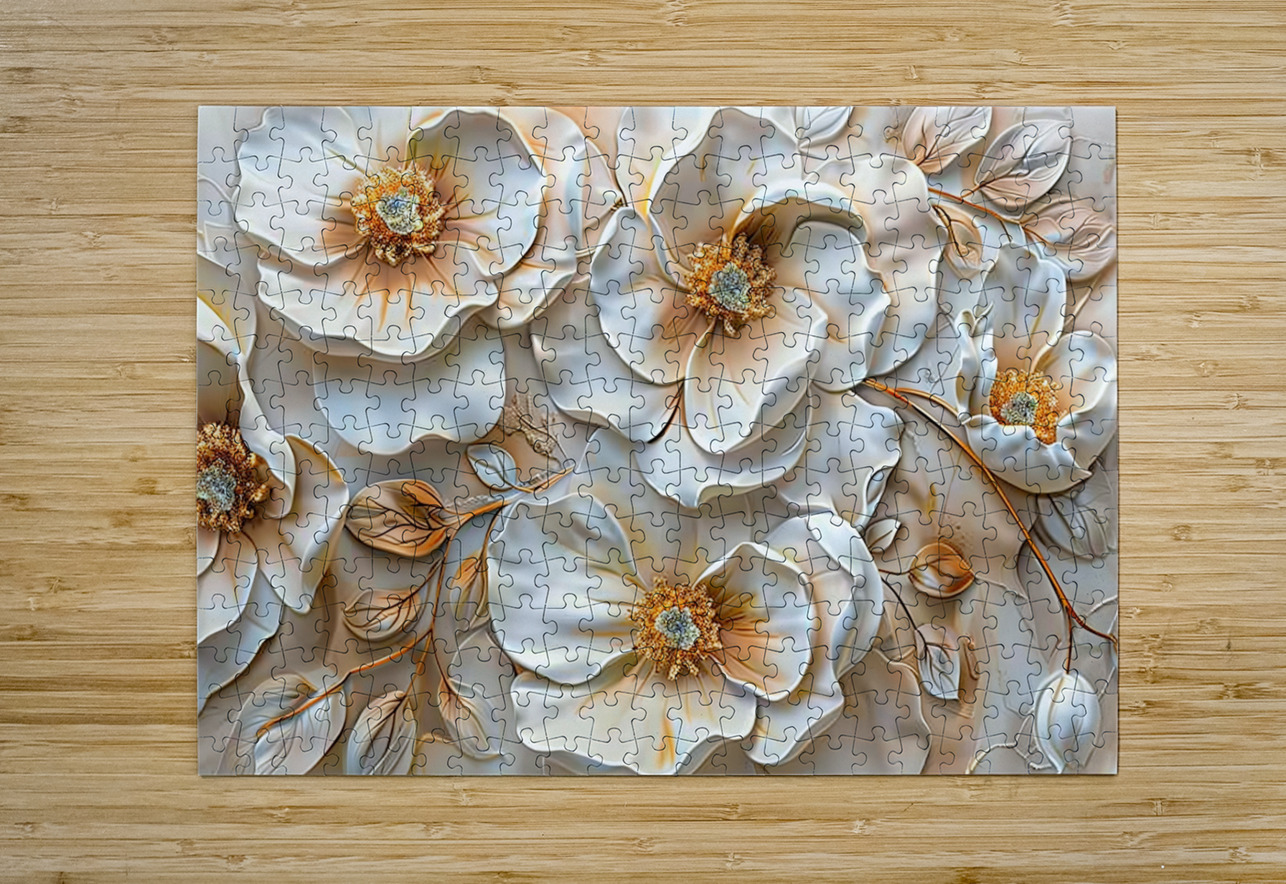 White flowers 2 George Bloise Puzzle printing
