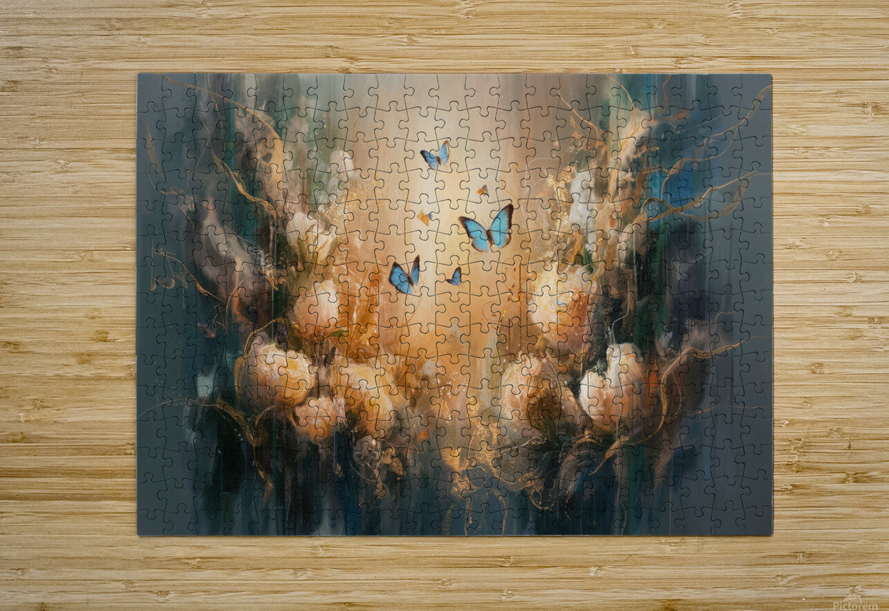 abstract oil painting that captures the essence of flowers  11 hesh4 Puzzle printing