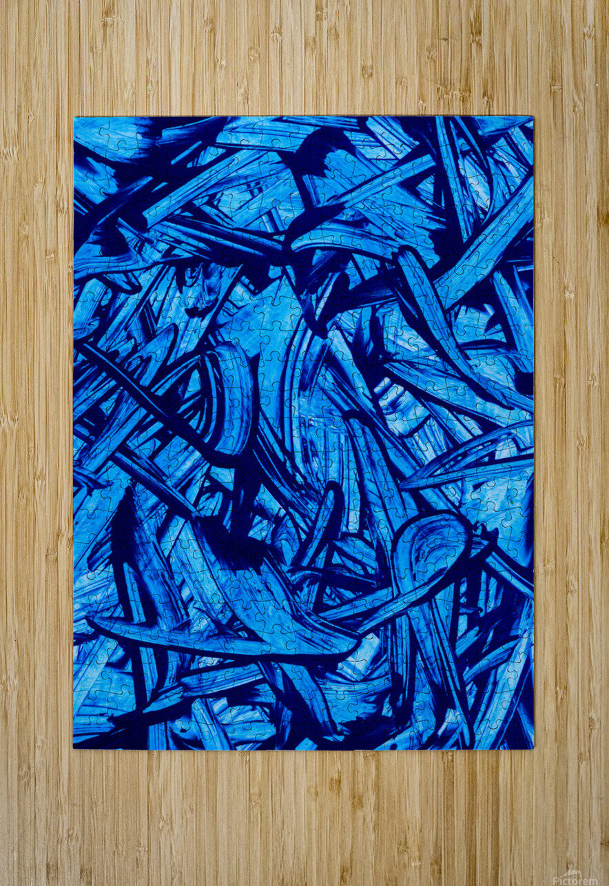 Abstract blue paint artwork TAHDAINI Puzzle printing