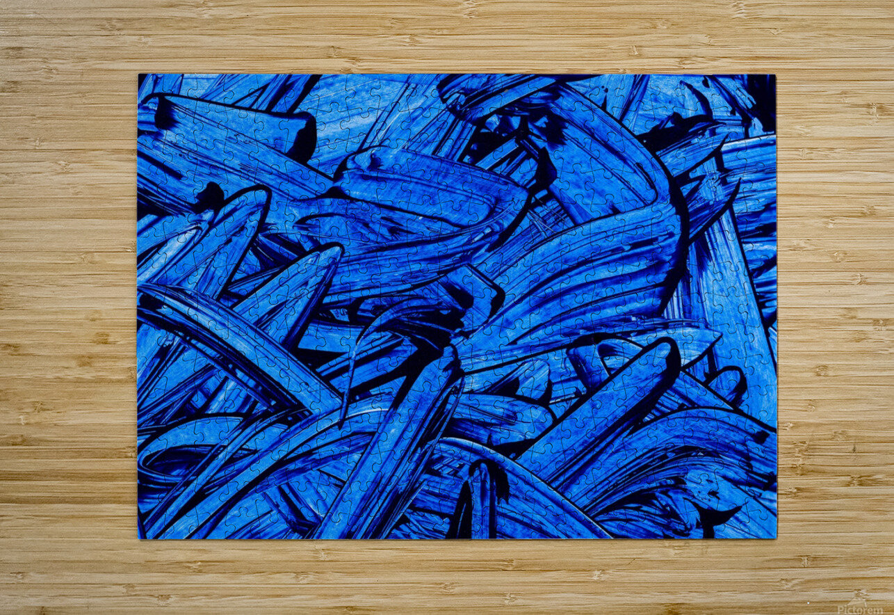 Abstract blue painting.   TAHDAINI Puzzle printing