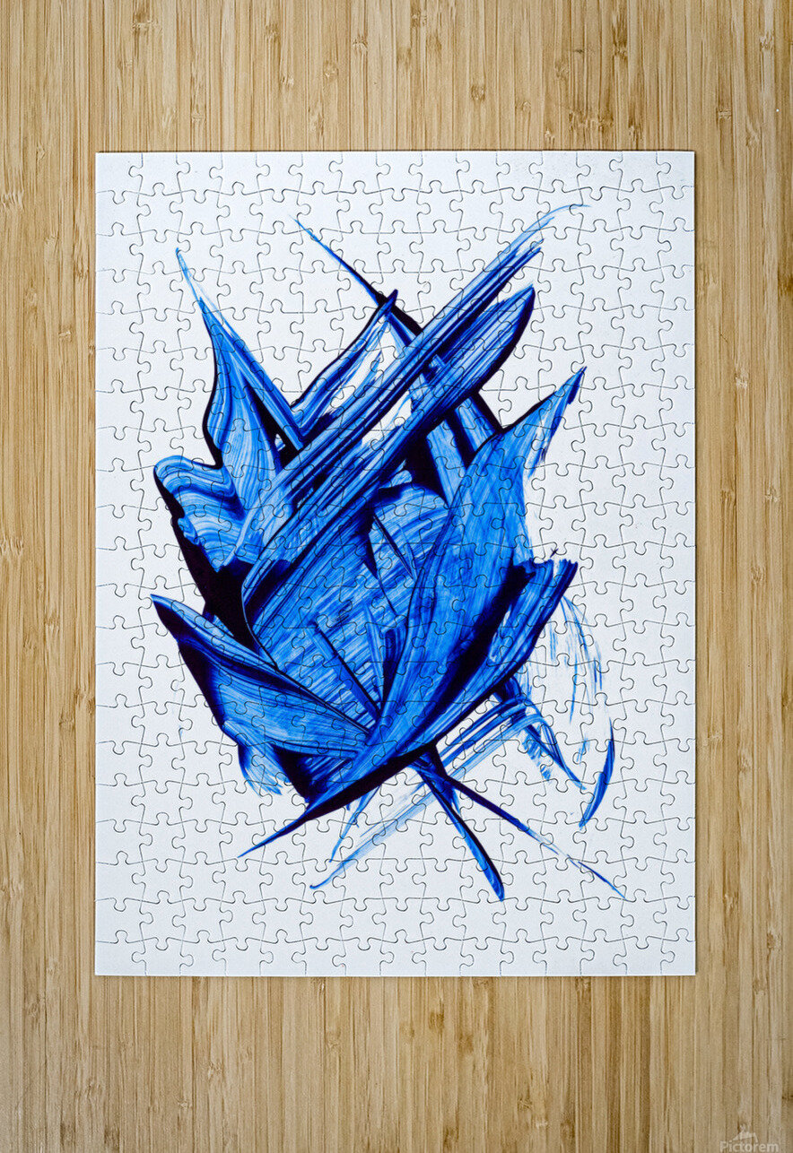 Abstract blue painting.   TAHDAINI Puzzle printing