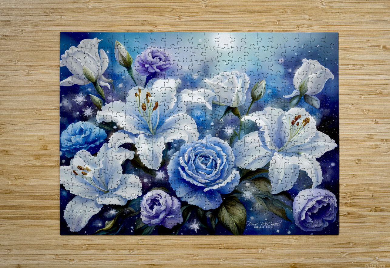 Blue Florals Pennie McCracken   Endless Skys Puzzle printing