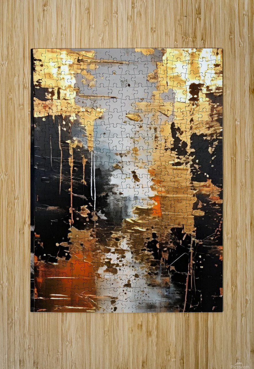 Shimmering Black and Gold Artshop Puzzle printing
