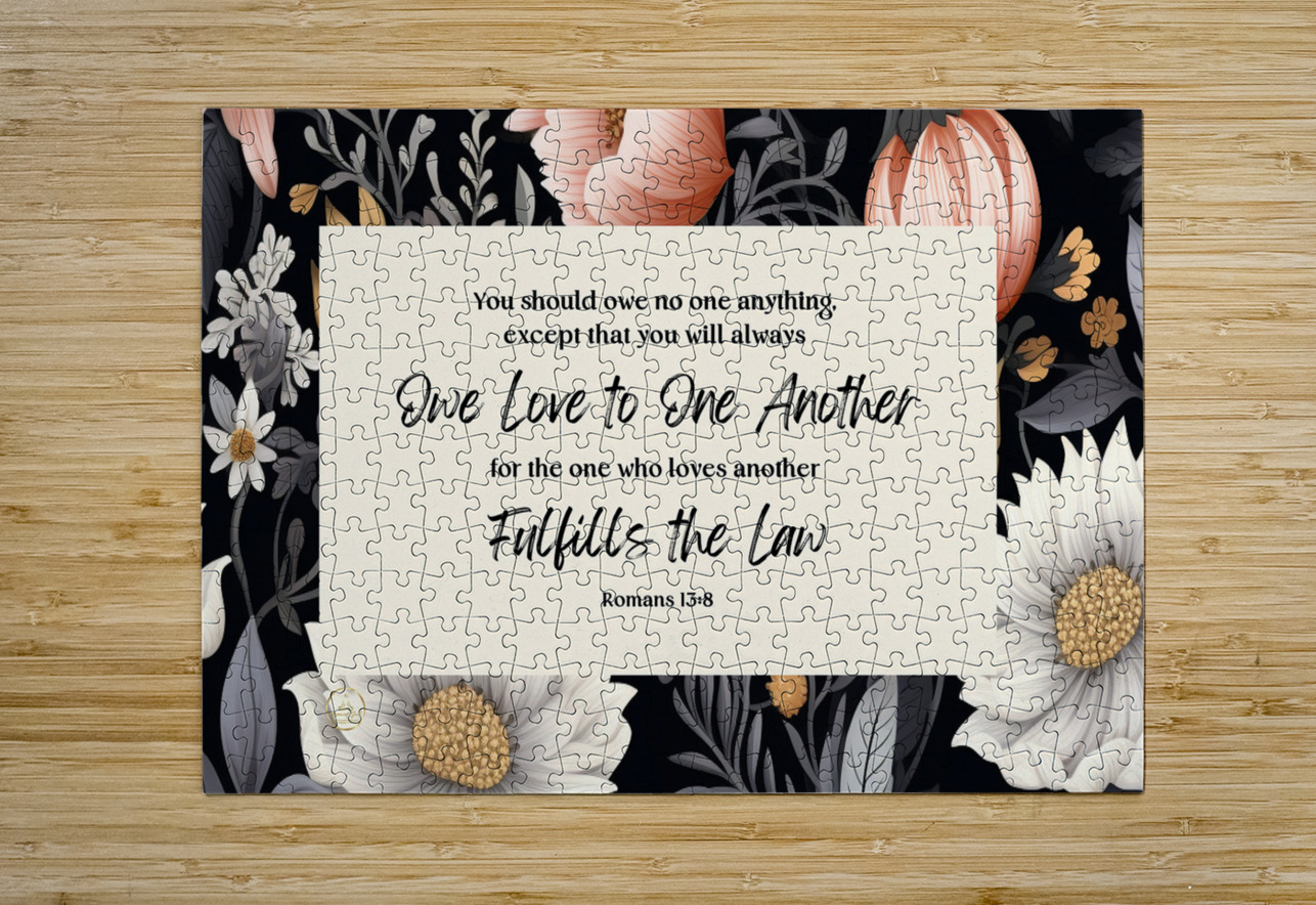Romans 13:8 | Bible Verse Art | Wall Art Rescued Soul Puzzle printing