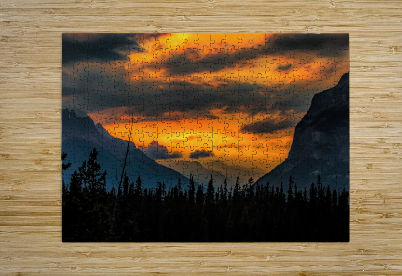Icefields Parkway Sunset Silhouettes Norma Brandsberg Photography Puzzle printing