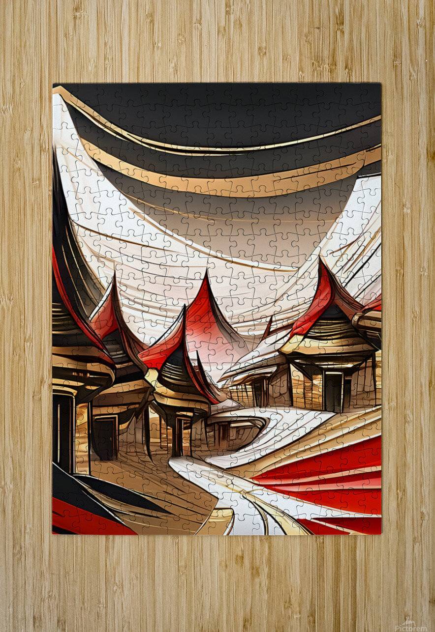 abstract village art Irfan chishty Puzzle printing