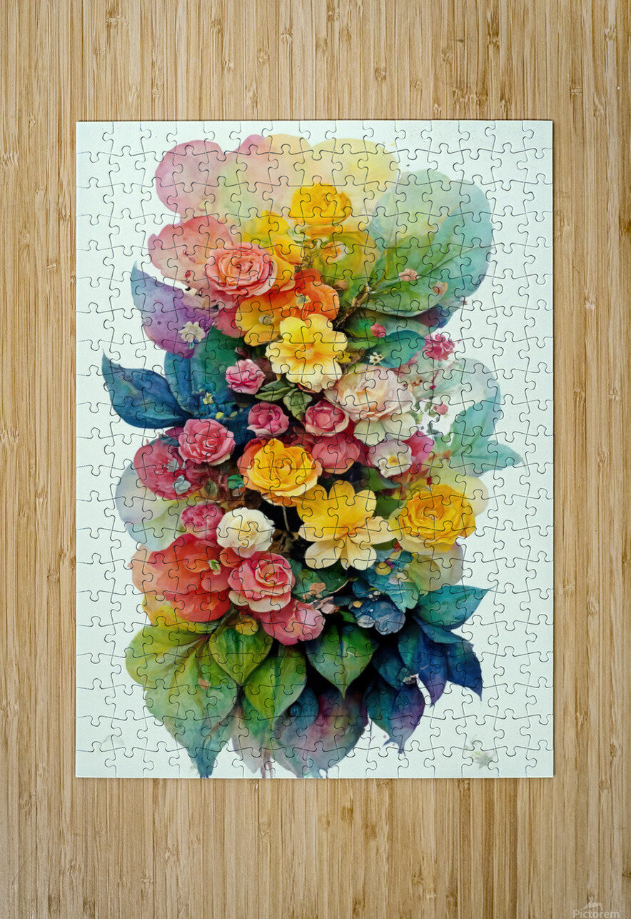 abstract oil painting of flowers 9 YURI KAZA Puzzle printing