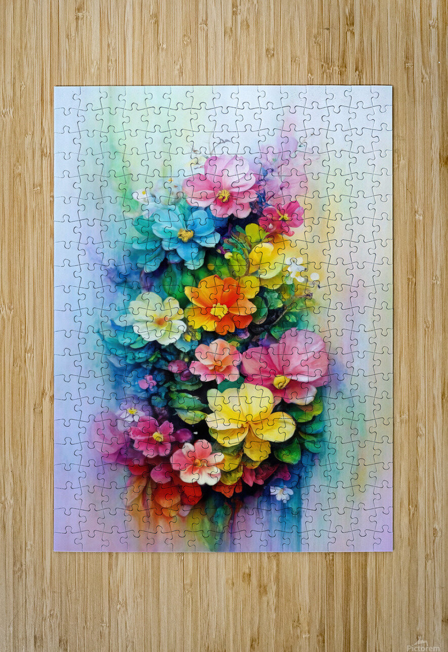 abstract oil painting of flowers 25 YURI KAZA Puzzle printing