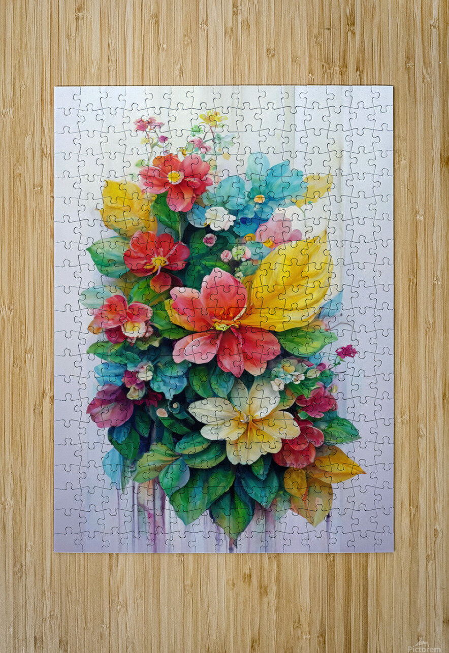 abstract oil painting of flowers 34 YURI KAZA Puzzle printing