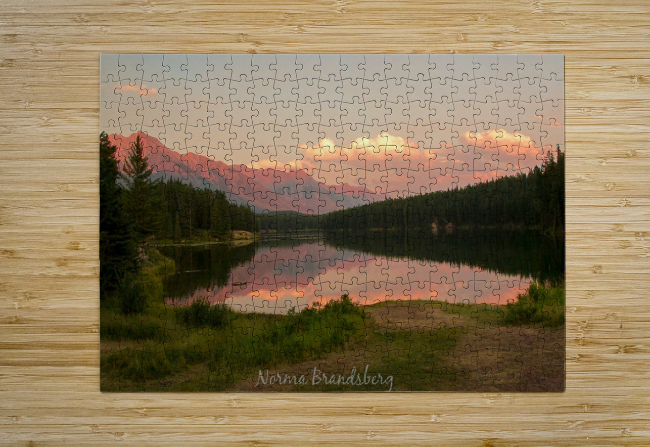Banff Alberta Canada pond mountains Norma Brandsberg Photography Puzzle printing