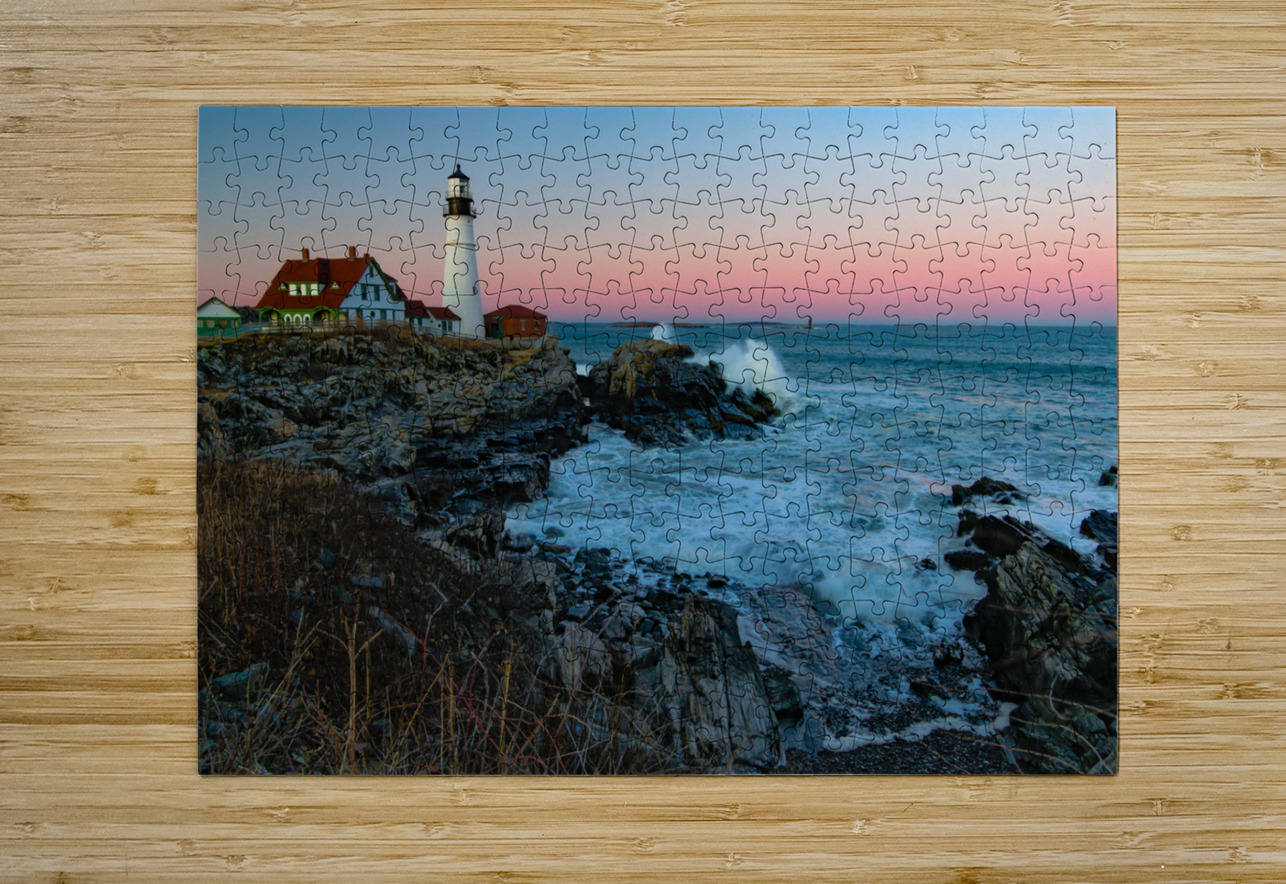 Maine Portland Cape Elizabeth Lighthouse Sunset 5 Norma Brandsberg Photography Puzzle printing