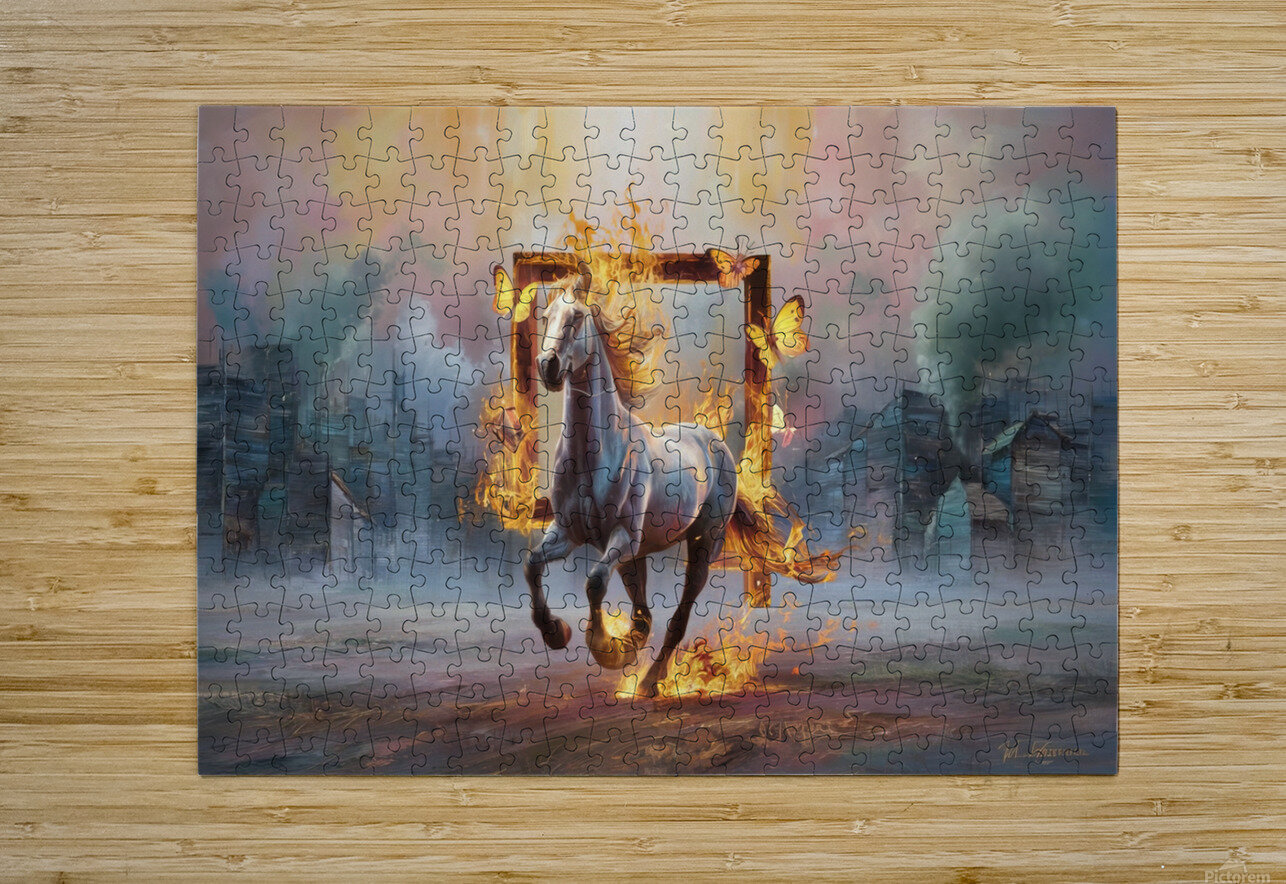 abstract oil painting of flowers 4 YURI KAZA Puzzle printing