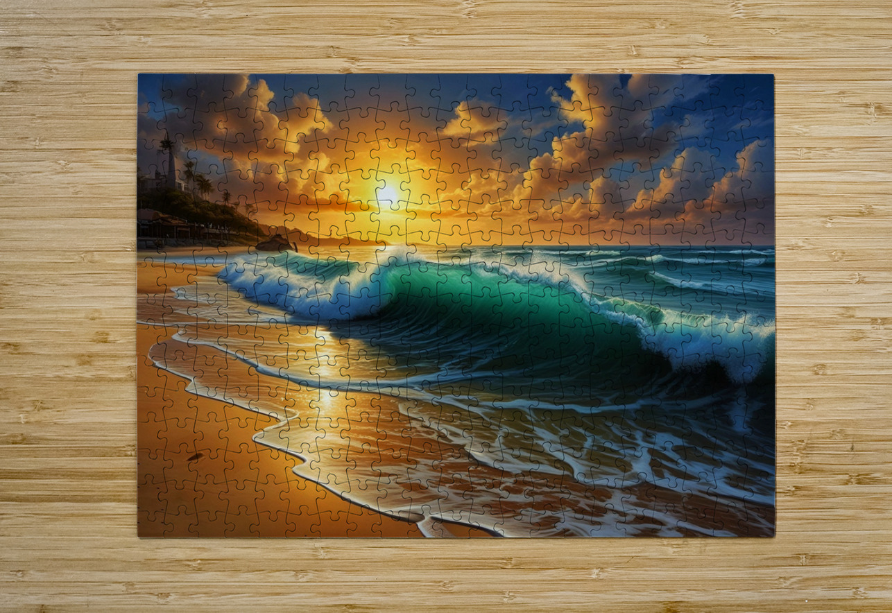 Golden Hour on the Shore 2 Esmonbijouart Puzzle printing