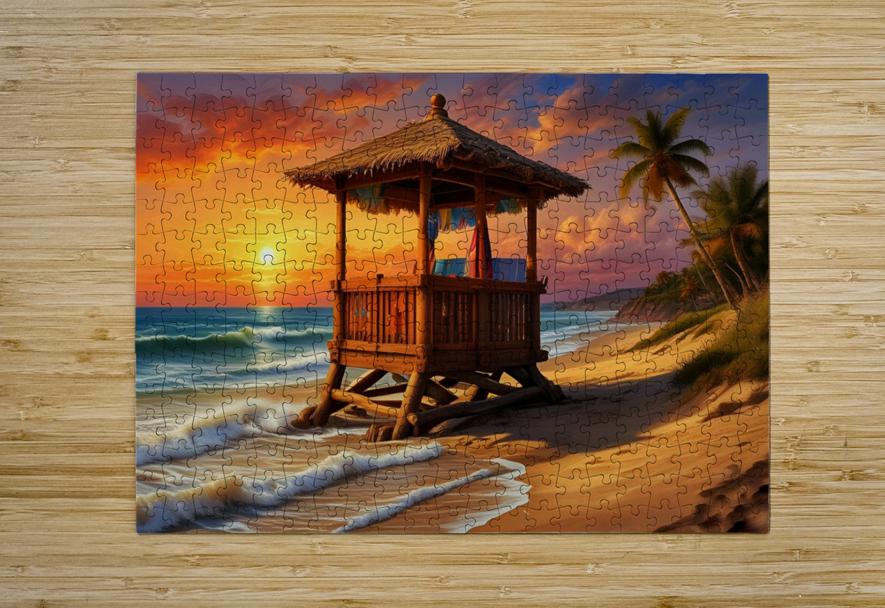 A Beachside Hut 2 Esmonbijouart Puzzle printing