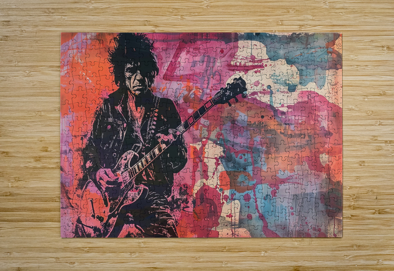 The Rock Rebellion of Keith Richards Abstract Rebellion Puzzle printing