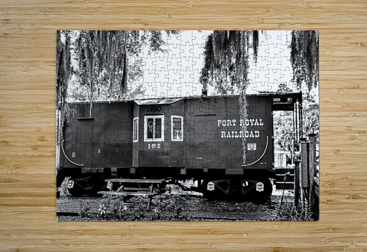 Port Royal Railroad Black And White Lisa Wooten Photography Puzzle printing