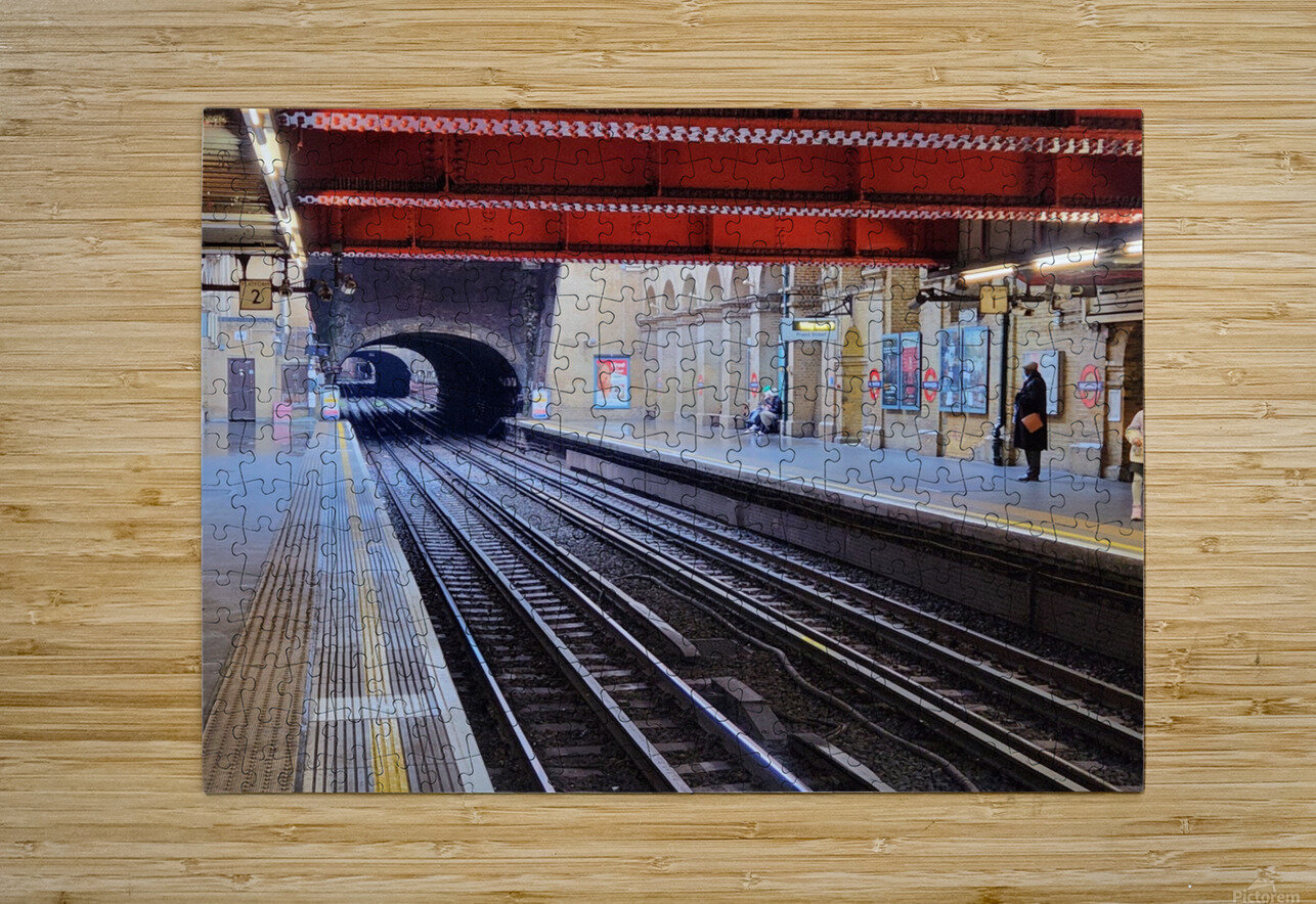 London Tube station tunnel with multiple tracks Creative Endeavors - Steven Oscherwitz Puzzle printing
