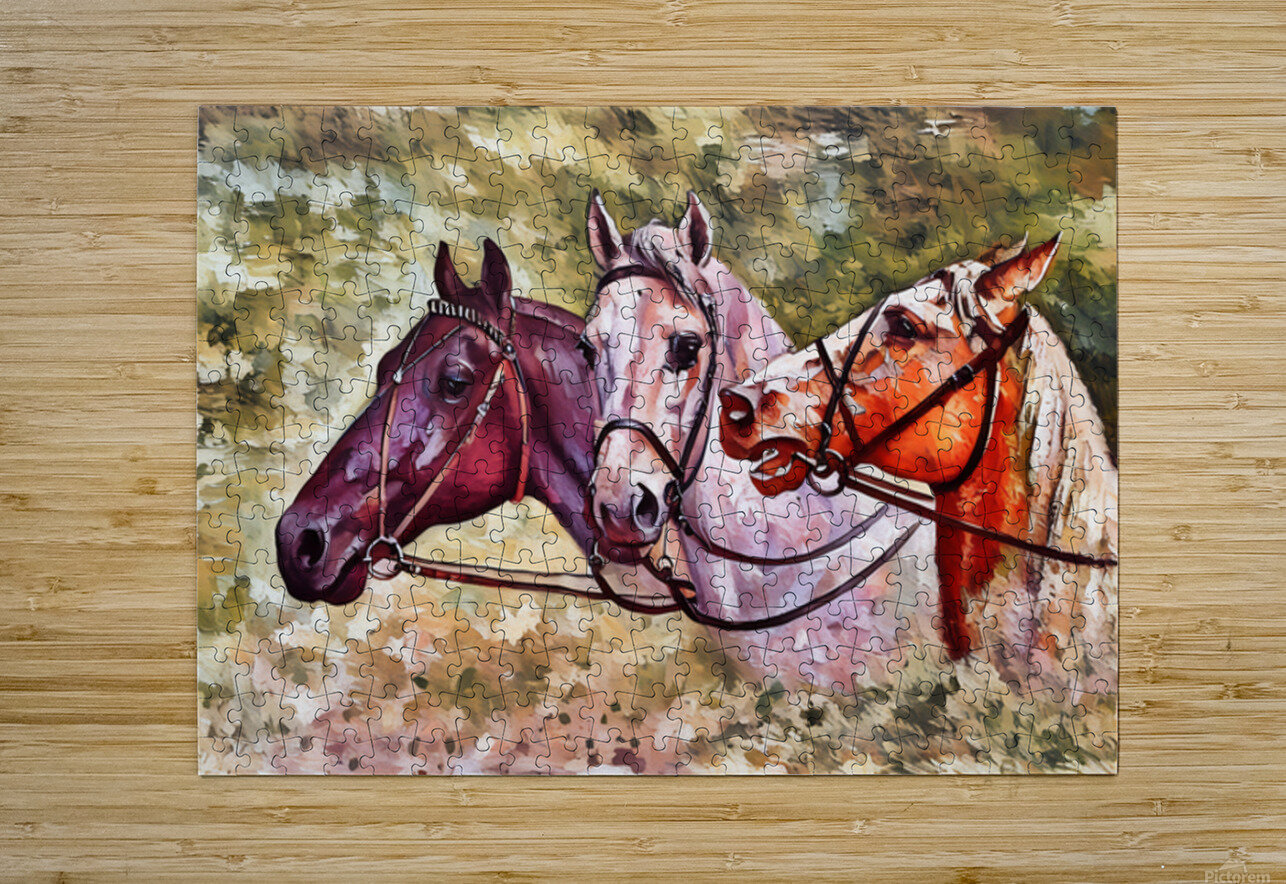 ArtXcl 049 three horses  Arte Fino Puzzle printing