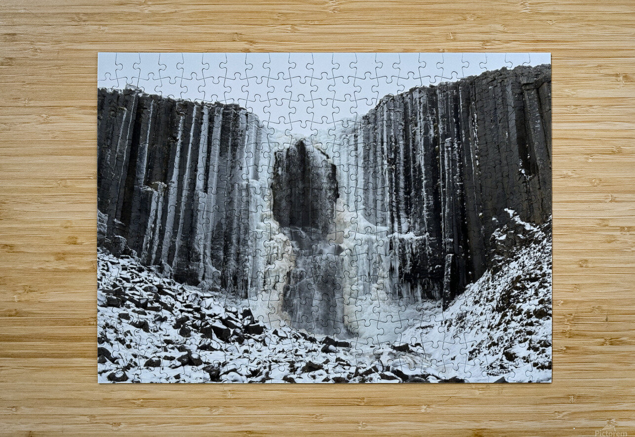 Icy Studlagil Waterfall Iceland JJones Arts Puzzle printing
