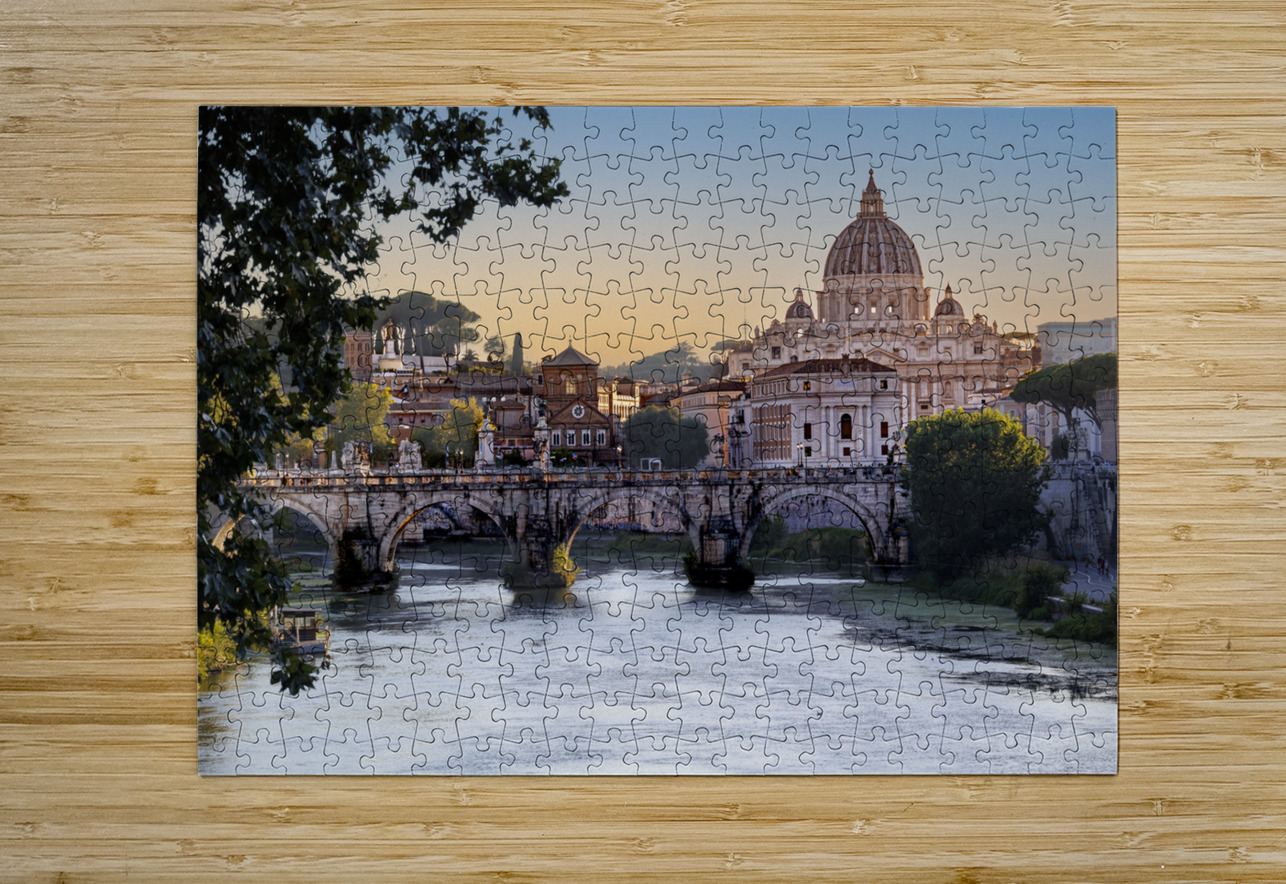 Rome ST Peters Basilica Night Sunset Tono Chavez Puzzle printing