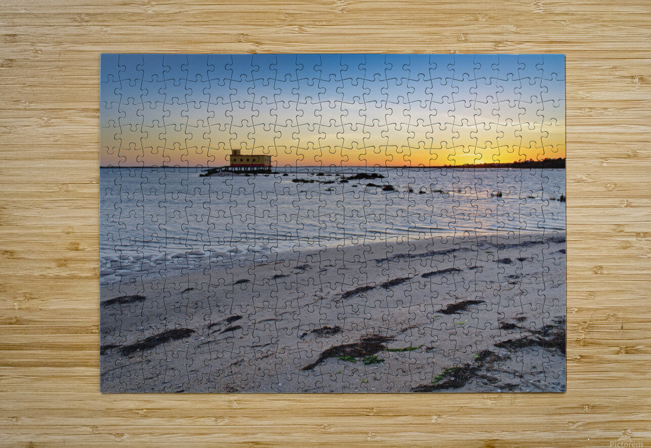 Fuzeta beach sunset scenery and landmark. Portugal Angelo DeVal Puzzle printing