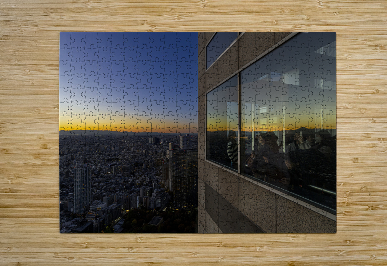 people observe the Tokyo cityscape from the government building Gualtiero Boffi Puzzle printing
