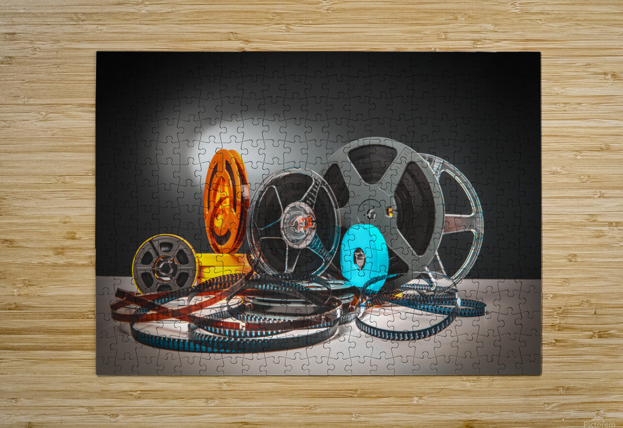 film-themed background old Super 8 reels  Gualtiero Boffi Puzzle printing